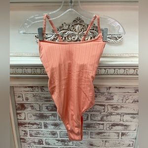 Ribbed once piece bathing suit